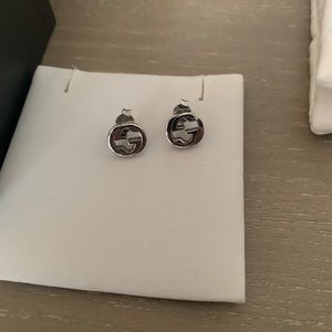 Gucci Silver interlocking G earring stud GG